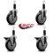 Service Caster 5'' Black Poly Wheel Swivel 1-1/8'' Expanding Stem Caster Set 2 Brakes, 4PK SCC-EX20S514-PPUB-BLK-2-PLB-2-118 - alternate 2